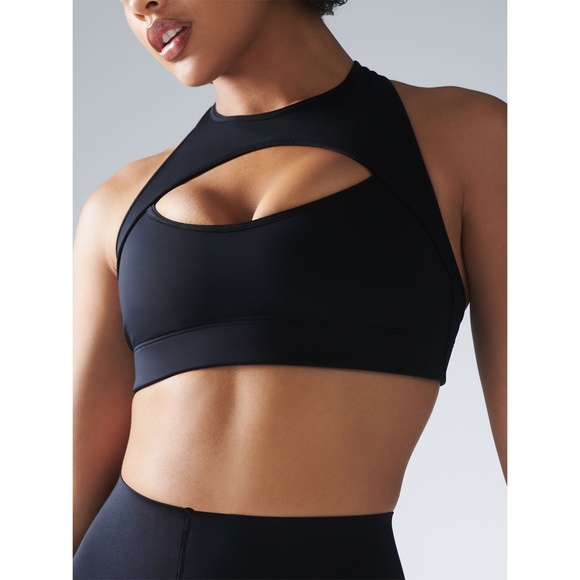 SAVAGE X FENTY | Hotline Medium-Impact Cutout Sport Bra in Black Caviar | Size M - Picture 2 of 8